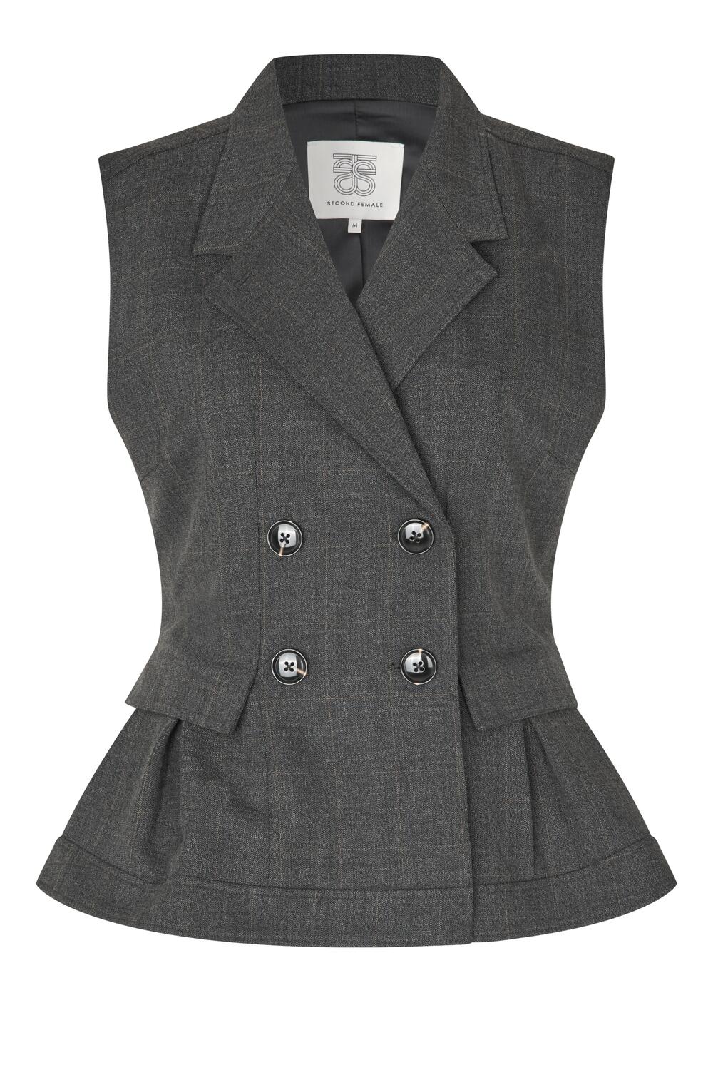 Anjou blazer vest - Dark Grey Melange